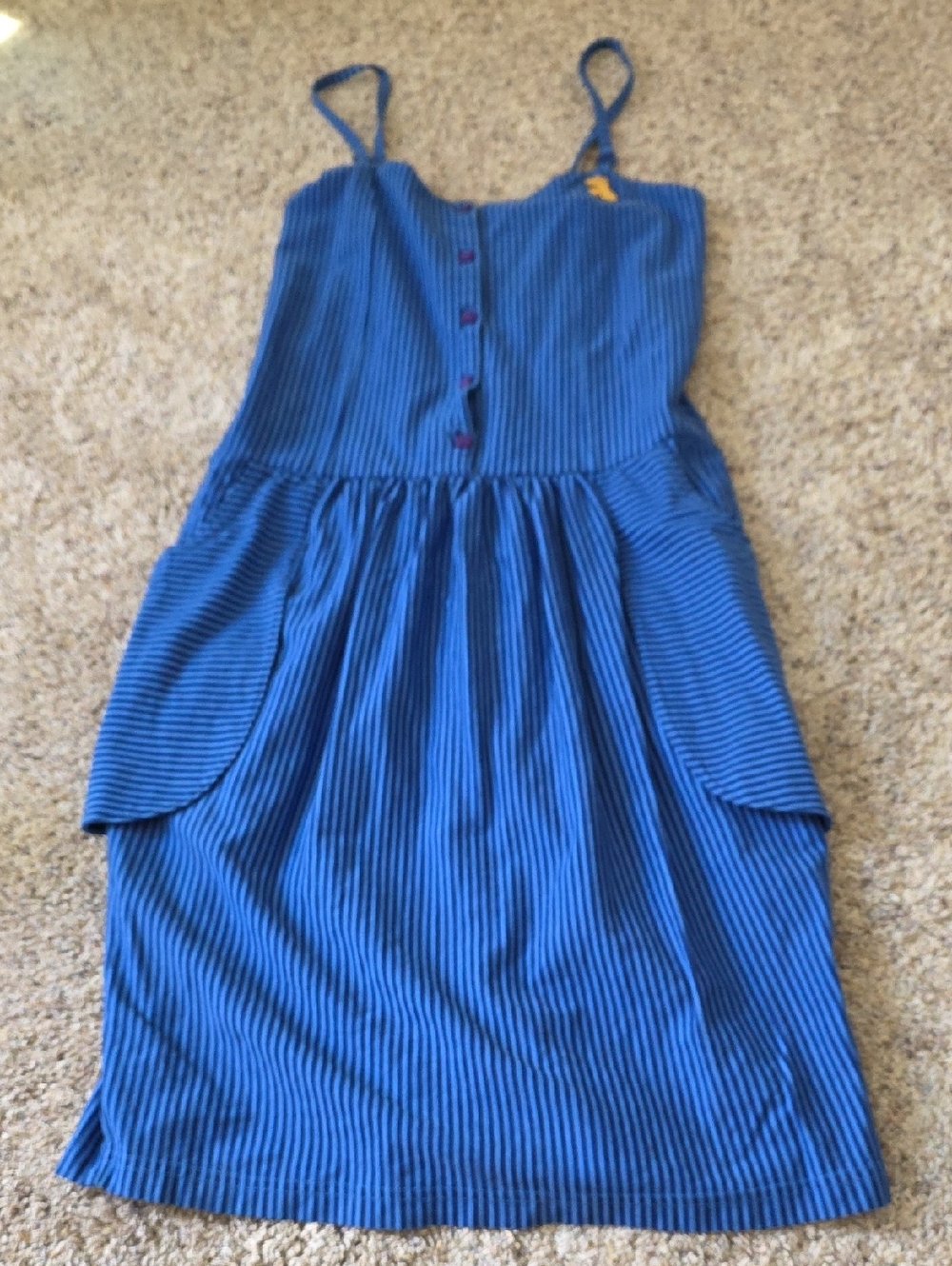 Insight Blue Striped Spaghetti Strap Dress Size 10